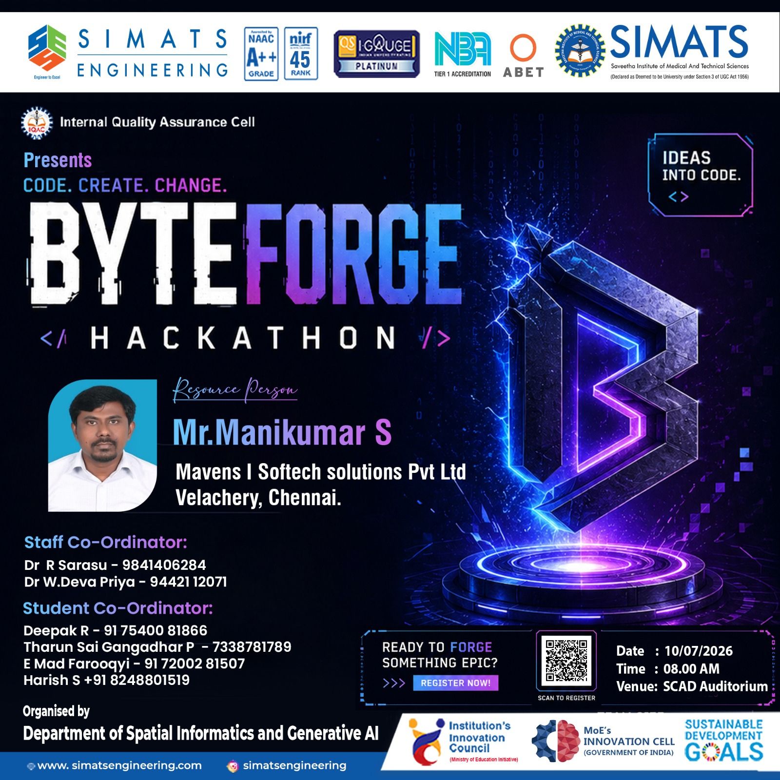 BYTE FORGE 2026 Hackathon Poster 